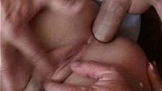 Ass rammed sexy brunette cum chugs porn video